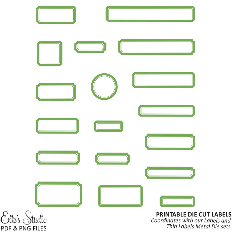 Printable Die Cut Labels - Moss Green