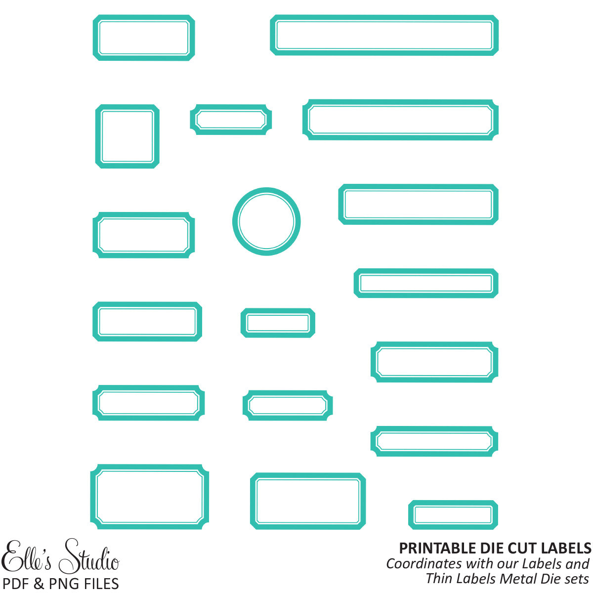 Printable Die Cut Labels - Teal | Elle's Studio printable-die-cut-labels-teal-elle-s-studio