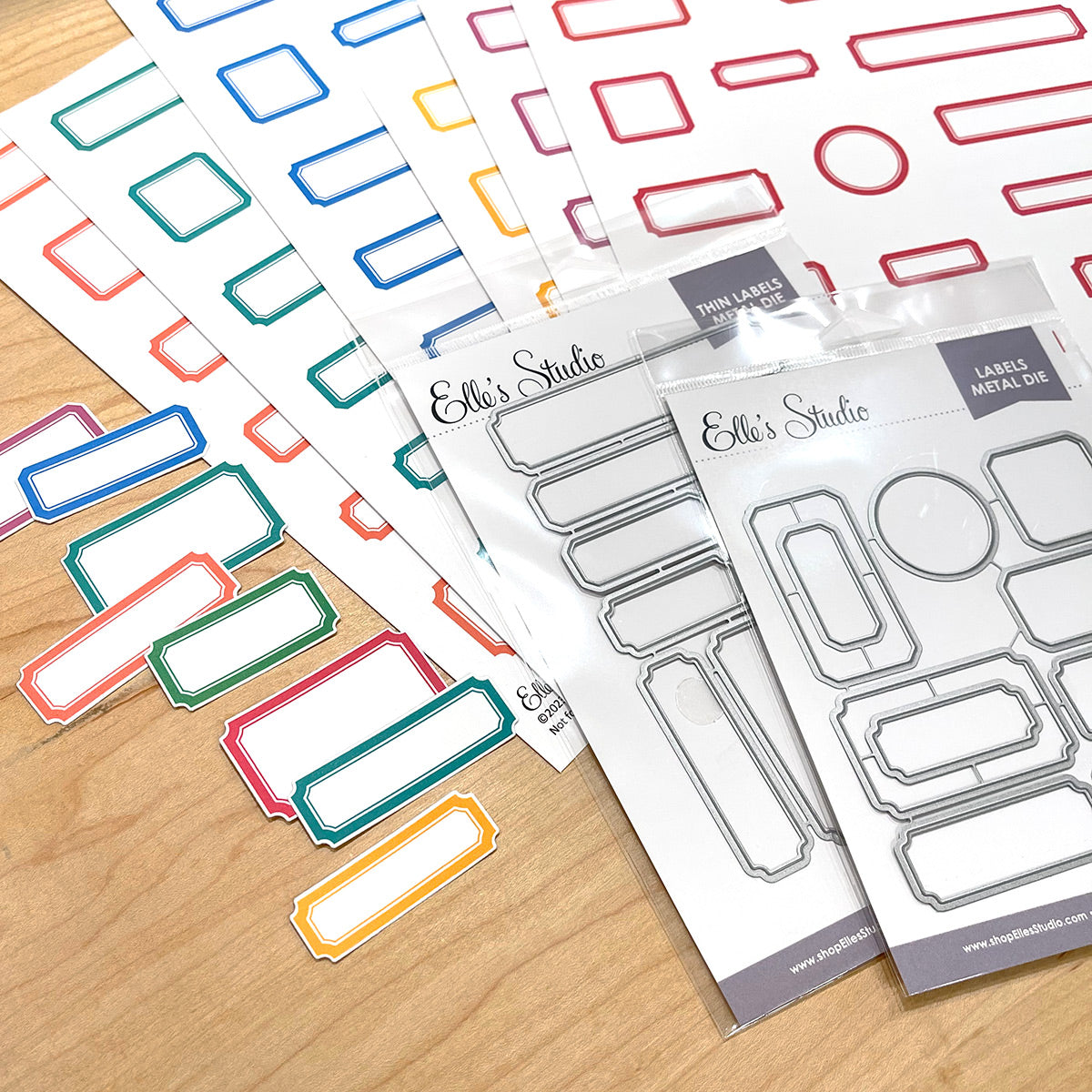 Pdf Label Cut Printable Die Cut Labels - 35 colors BUNDLE | Elle's Studio