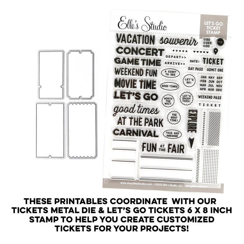 Printable Ticket Templates - 21 Colors Bundle