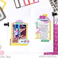 Jane Tile Alphabet Cardstock Stickers - Fuchsia