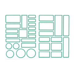 Teal Cardstock Label Stickers