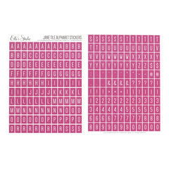 Jane Tile Alphabet Cardstock Stickers - Fuchsia