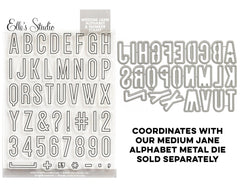 Medium Jane Alphabet Stamp - Outline