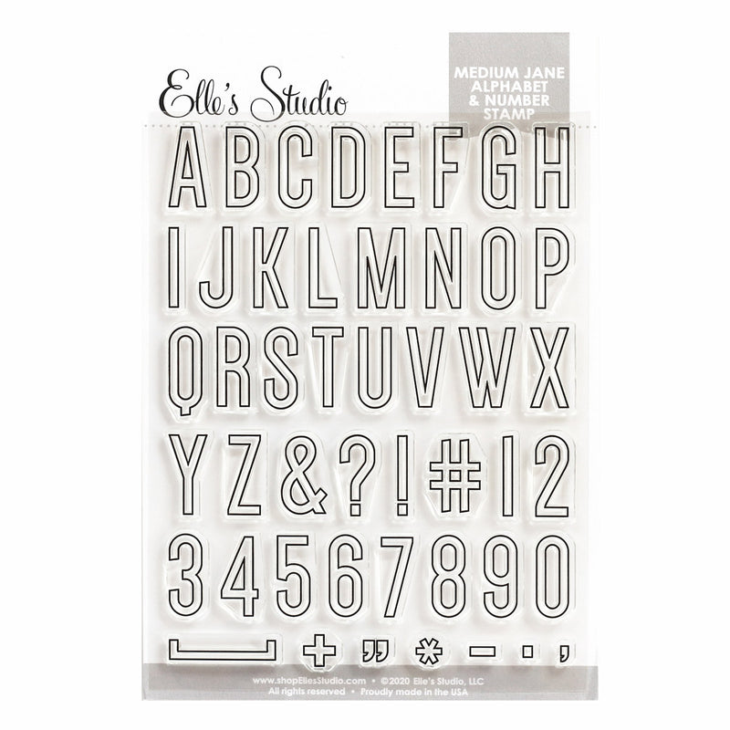 Medium Jane Alphabet Stamp - Outline
